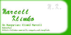 marcell klimko business card